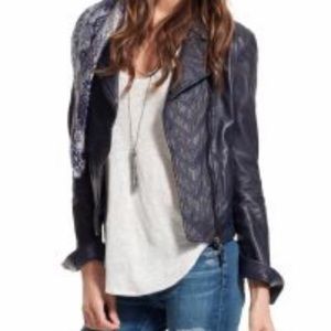 Calypso St Barth navy leather jacket